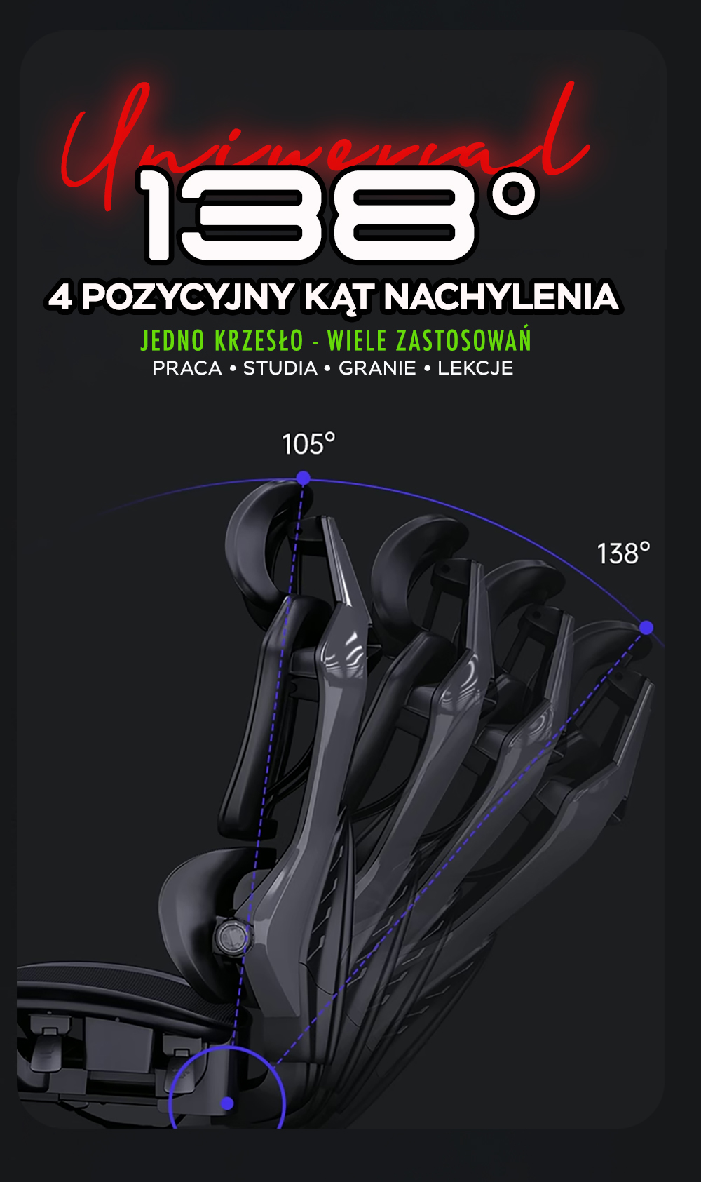 Ergonomiczny fotel gamingowy klasy premium. Fotel ergonomiczny do komputera. Jest to krzesło z górnej półki rankingu. 