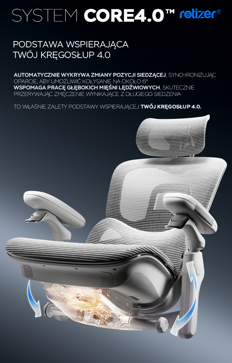 Ergonomiczne krzesło biurowe z technologią